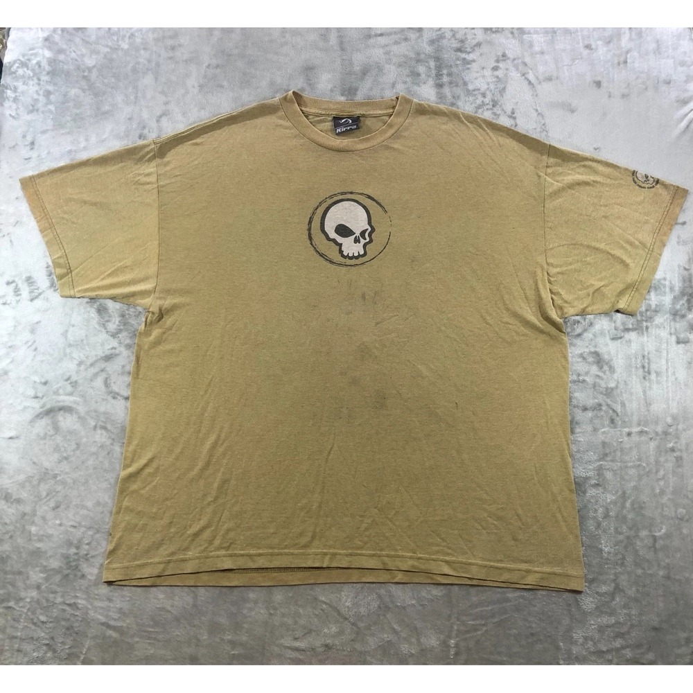 vtg kirra shirt mens 2XL green skate surf 90's center logo